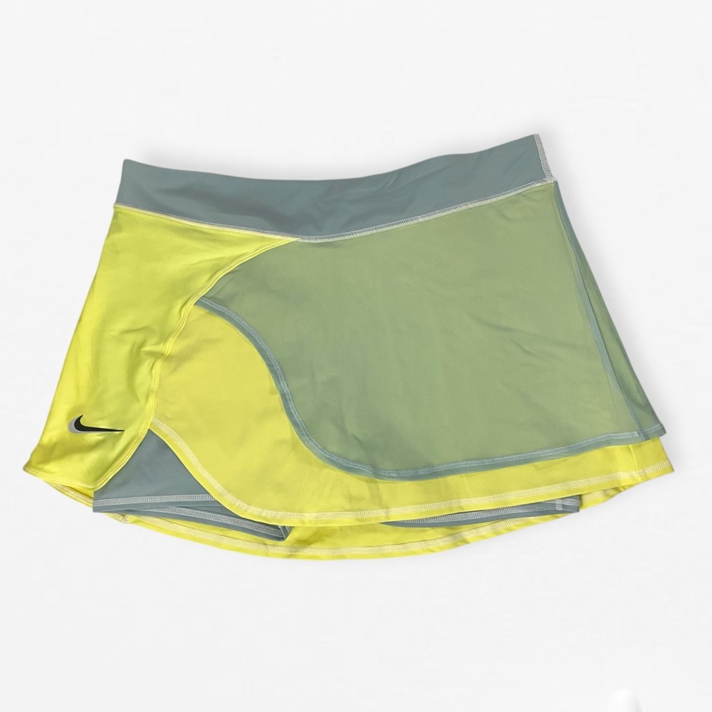 NEW Nike Court Dri-FIT Slim fit Slam Women's Tennis Skirt in Volt Blue Yellow XL - Picture 3 of 8